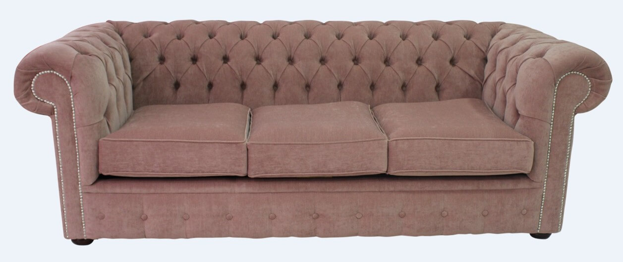 Product photograph of Chesterfield Handmade 3 Seater Sofa Settee Pimlico Rose Red Fabric In Classic Style from Chesterfield Sofas