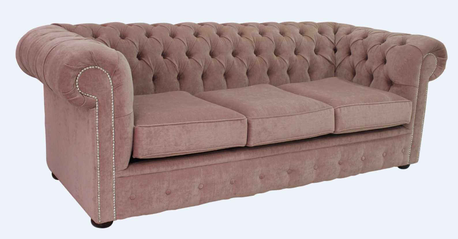 Product photograph of Chesterfield Handmade 3 Seater Sofa Settee Pimlico Rose Red Fabric In Classic Style from Chesterfield Sofas.