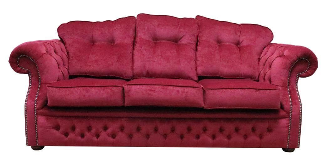 Product photograph of Chesterfield Handmade 3 Seater Sofa Settee Pimlico Wine Red Fabric In Era Style from Chesterfield Sofas