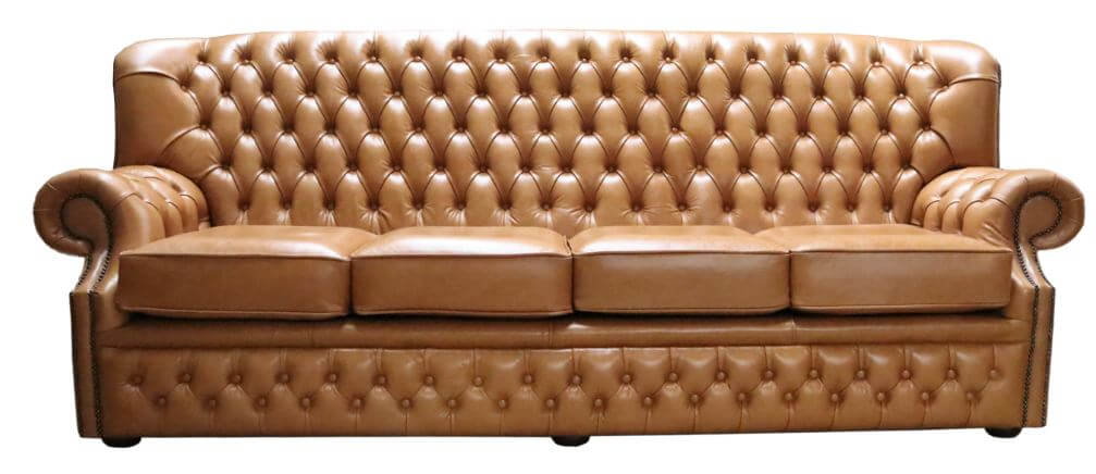 Product photograph of Chesterfield Handmade 4 Seater Sofa Old English Saddle Leather In Monks Style from Chesterfield Sofas