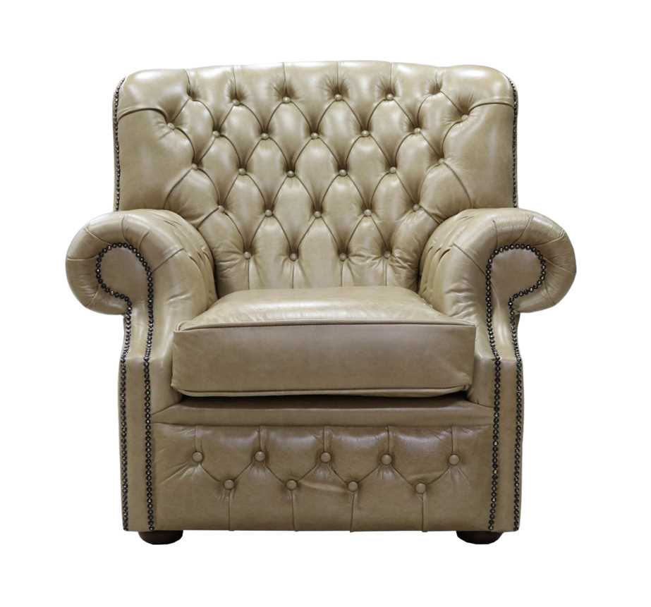 Product photograph of Chesterfield Handmade Armchair Old English Parchment Leather In Monks Style from Chesterfield Sofas