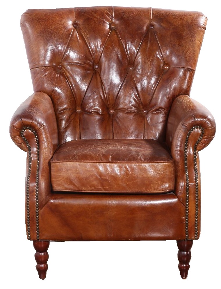 Product photograph of Chesterfield Handmade Chatsworth Armchair Vintage Brown Distressed Real Leather from Chesterfield Sofas