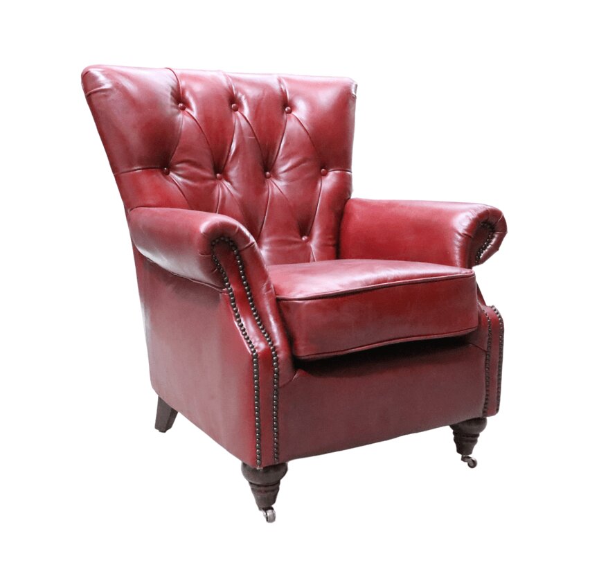 Product photograph of Chesterfield Handmade Chatsworth Armchair Vintage Rouge Red Distressed Real Leather from Chesterfield Sofas