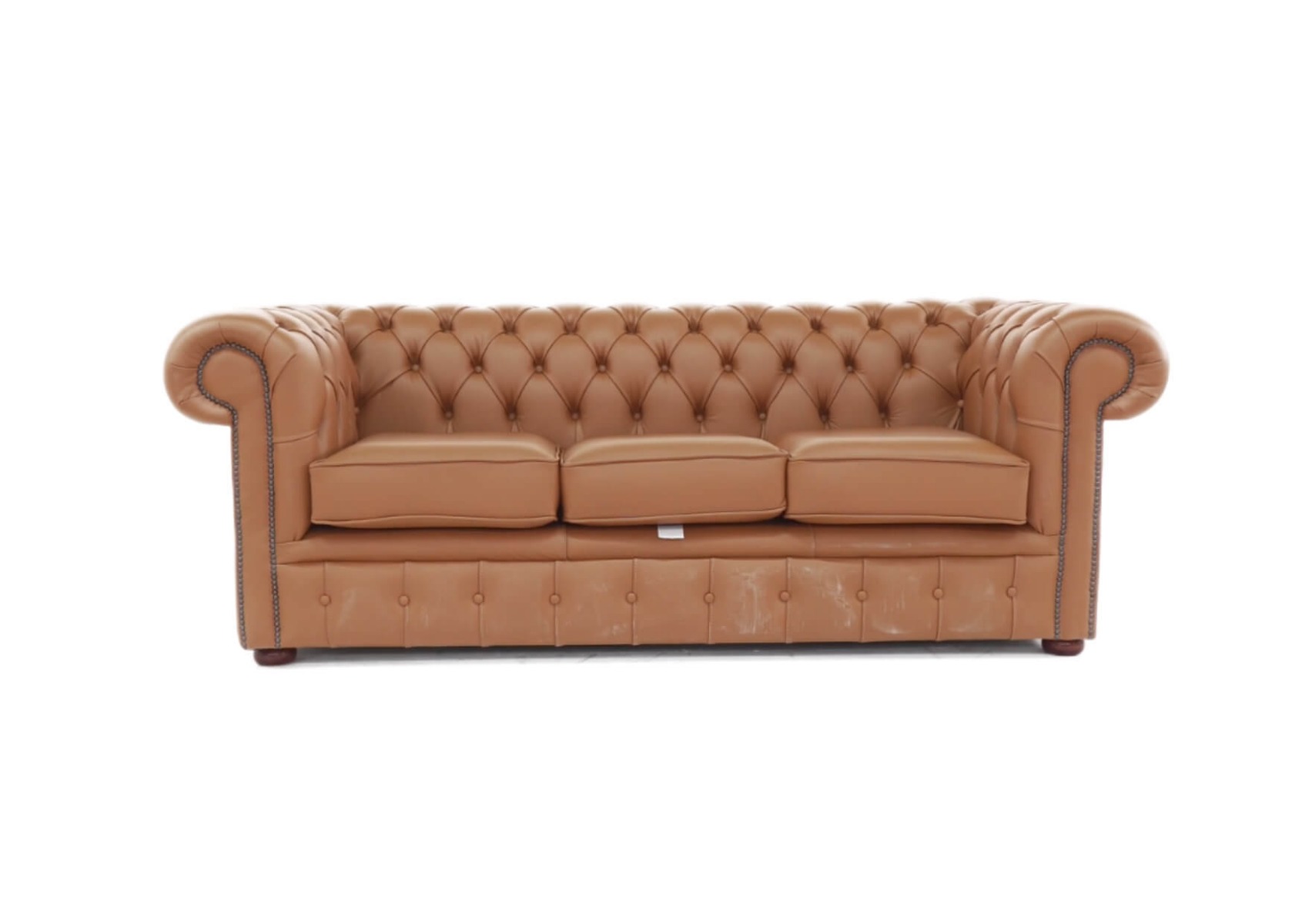 Product photograph of Chesterfield 3 Seater Shelly Saddle Real Leather Sofa Bespoke In Classic Style from Chesterfield Sofas.