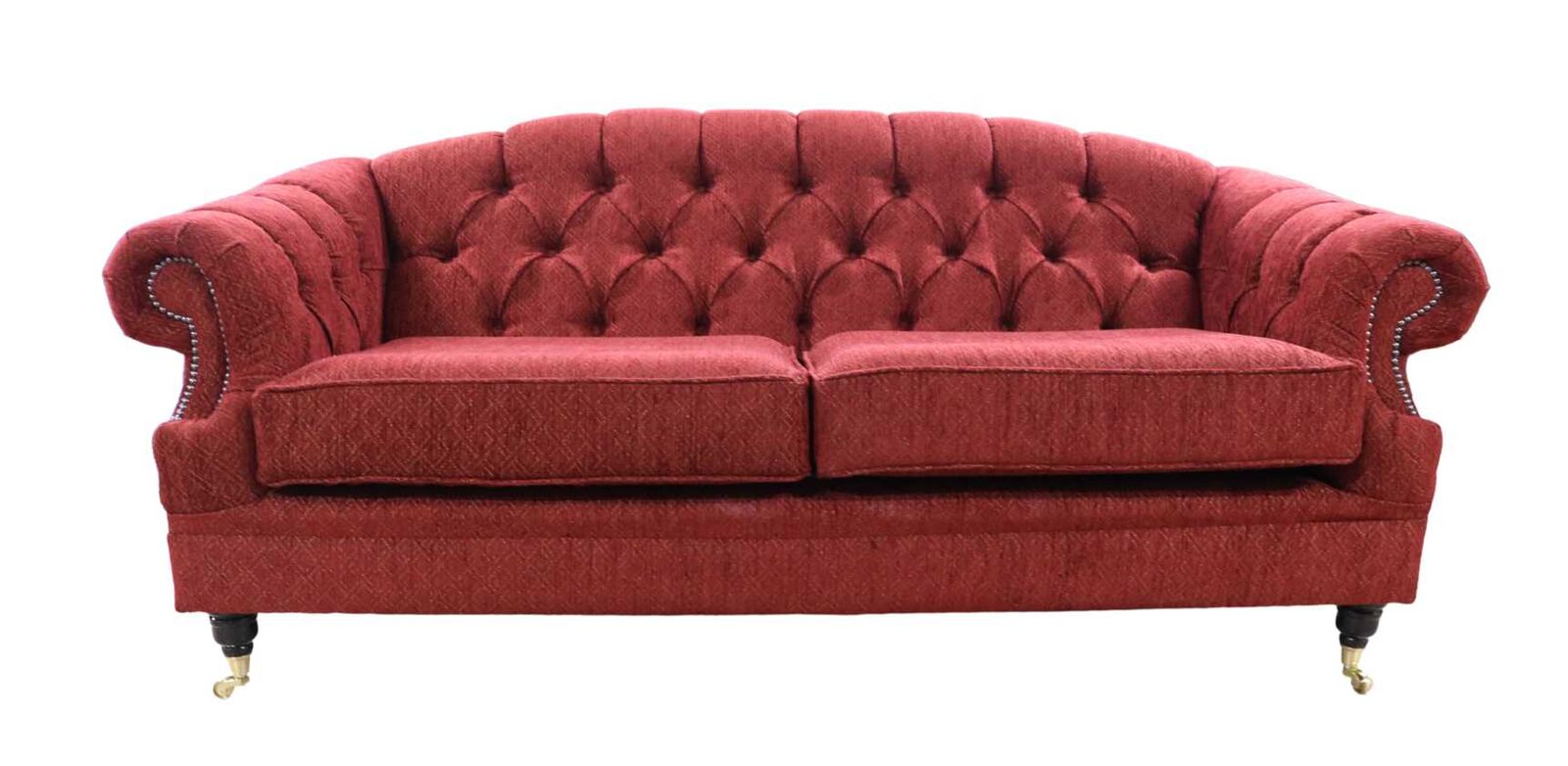 Product photograph of Chesterfield Handmade Merton 3 Seater Sofa Camden Wine Red Real Fabric from Chesterfield Sofas