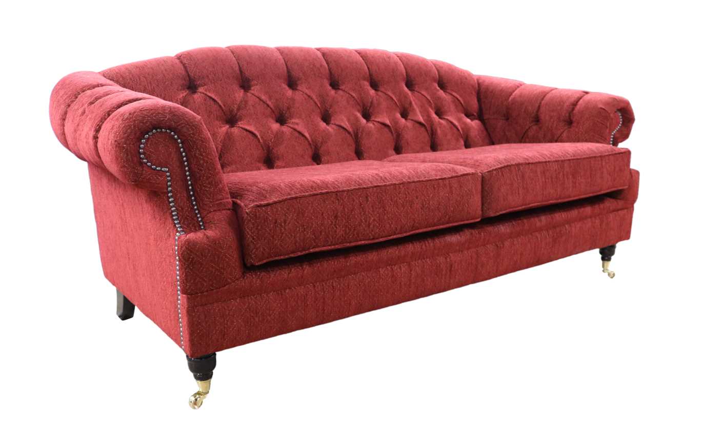Product photograph of Chesterfield Handmade Merton 3 Seater Sofa Camden Wine Red Real Fabric from Chesterfield Sofas.