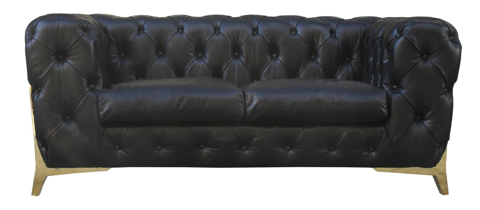 Product photograph of Chesterfield Handmade Piloti 2 Seater Sofa Tufted Vintage Distressed Black Real Leather from Chesterfield Sofas