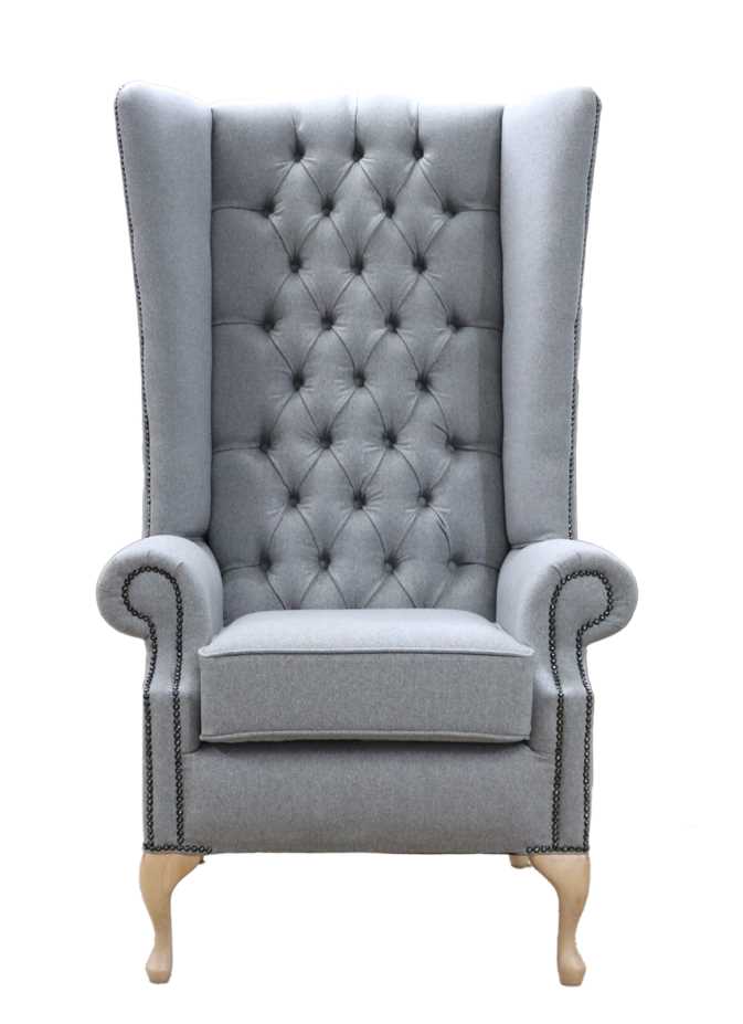Product photograph of Chesterfield Handmade Soho 5ft High Back Wing Chair Conway Grey Fabric from Chesterfield Sofas