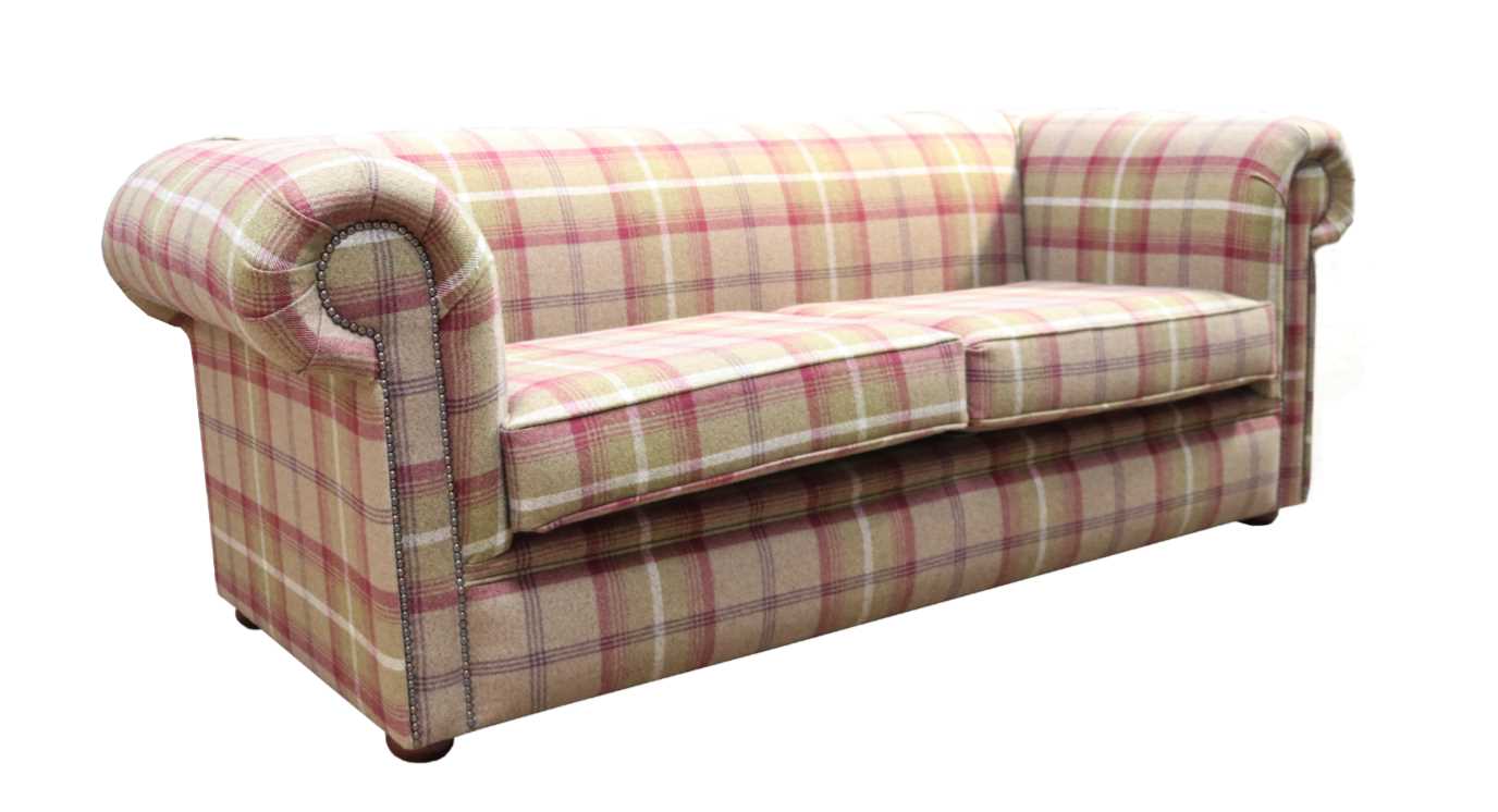 Product photograph of Chesterfield Handmade Tartan 1930 039 S 3 Seater Sofa Balmoral Heather Fabric In Classic Style from Chesterfield Sofas