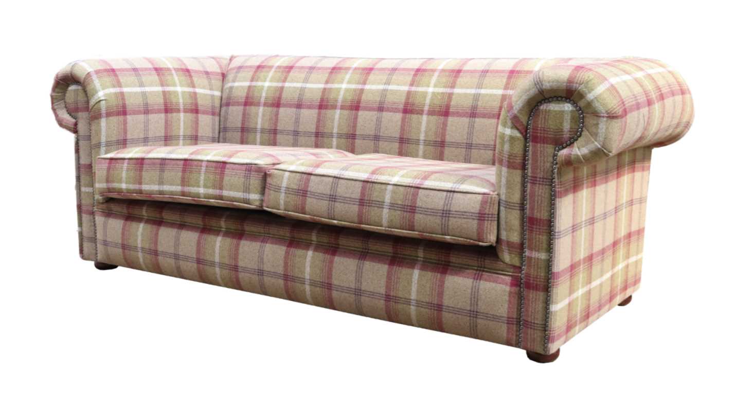 Product photograph of Chesterfield Handmade Tartan 1930 039 S 3 Seater Sofa Balmoral Heather Fabric In Classic Style from Chesterfield Sofas.