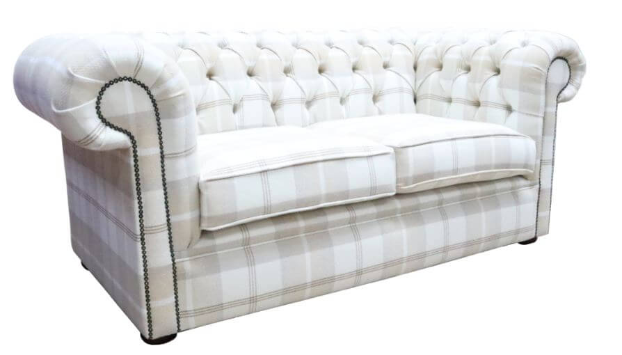 Product photograph of Chesterfield Handmade Tartan 2 Seater Sofa Balmoral Natural Fabric In Classic Style from Chesterfield Sofas