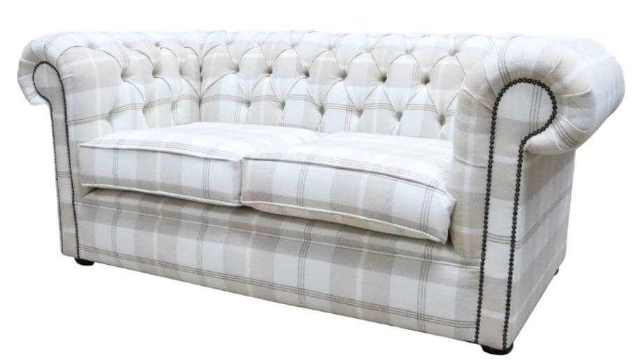 Product photograph of Chesterfield Handmade Tartan 2 Seater Sofa Balmoral Natural Fabric In Classic Style from Chesterfield Sofas.