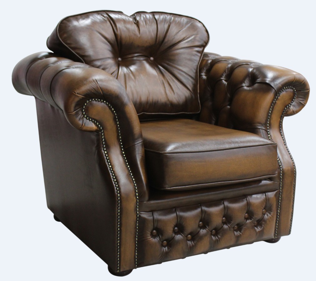 Product photograph of Chesterfield High Back Armchair Antique Tan Leather Bespoke In Era Style from Chesterfield Sofas