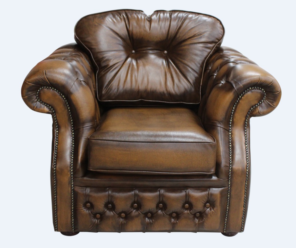 Product photograph of Chesterfield High Back Armchair Antique Tan Leather Bespoke In Era Style from Chesterfield Sofas.