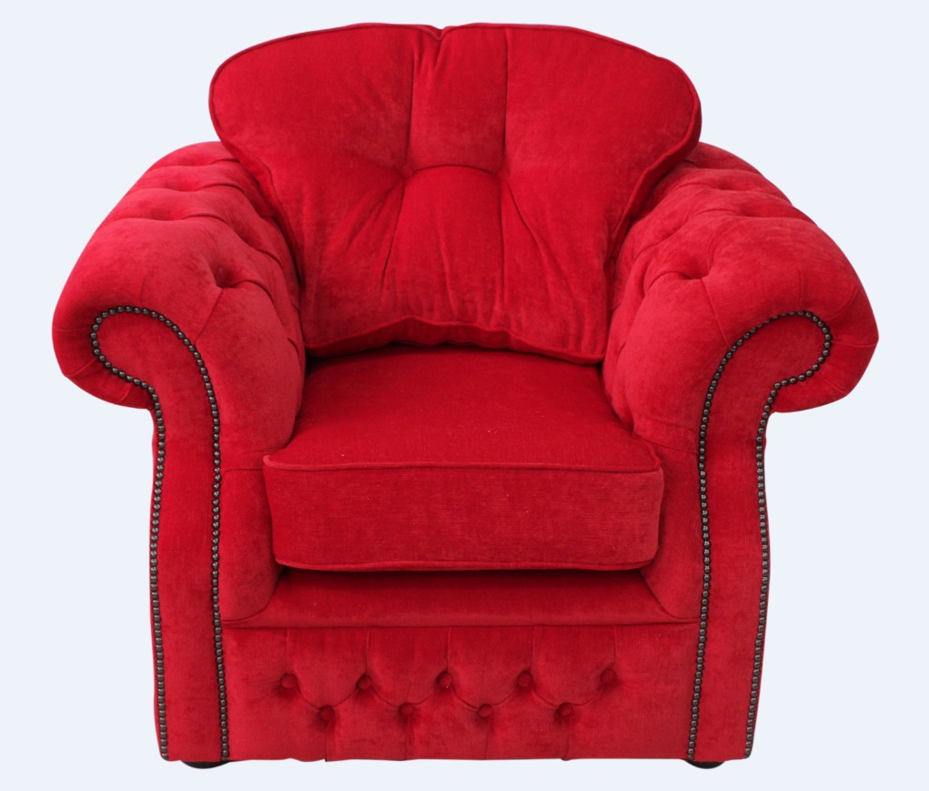 Product photograph of Chesterfield High Back Armchair Pimlico Rouge Red Fabric Bespoke In Era Style from Chesterfield Sofas