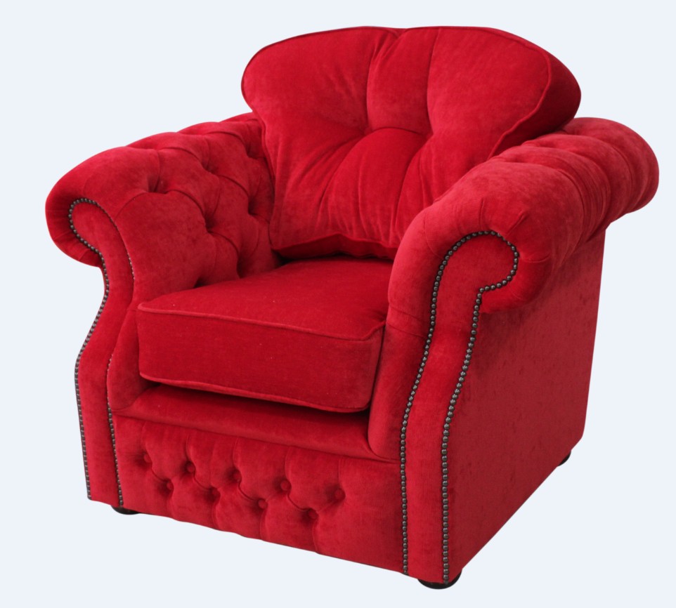 Product photograph of Chesterfield High Back Armchair Pimlico Rouge Red Fabric Bespoke In Era Style from Chesterfield Sofas.