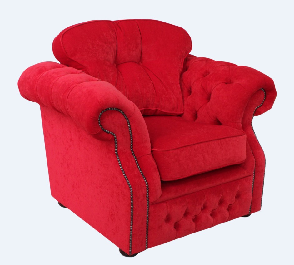 Product photograph of Chesterfield High Back Armchair Pimlico Rouge Red Fabric Bespoke In Era Style from Chesterfield Sofas.