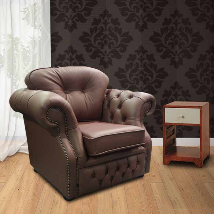 Product photograph of Chesterfield High Back Armchair Shelly Burgandy Leather In Era Style from Chesterfield Sofas
