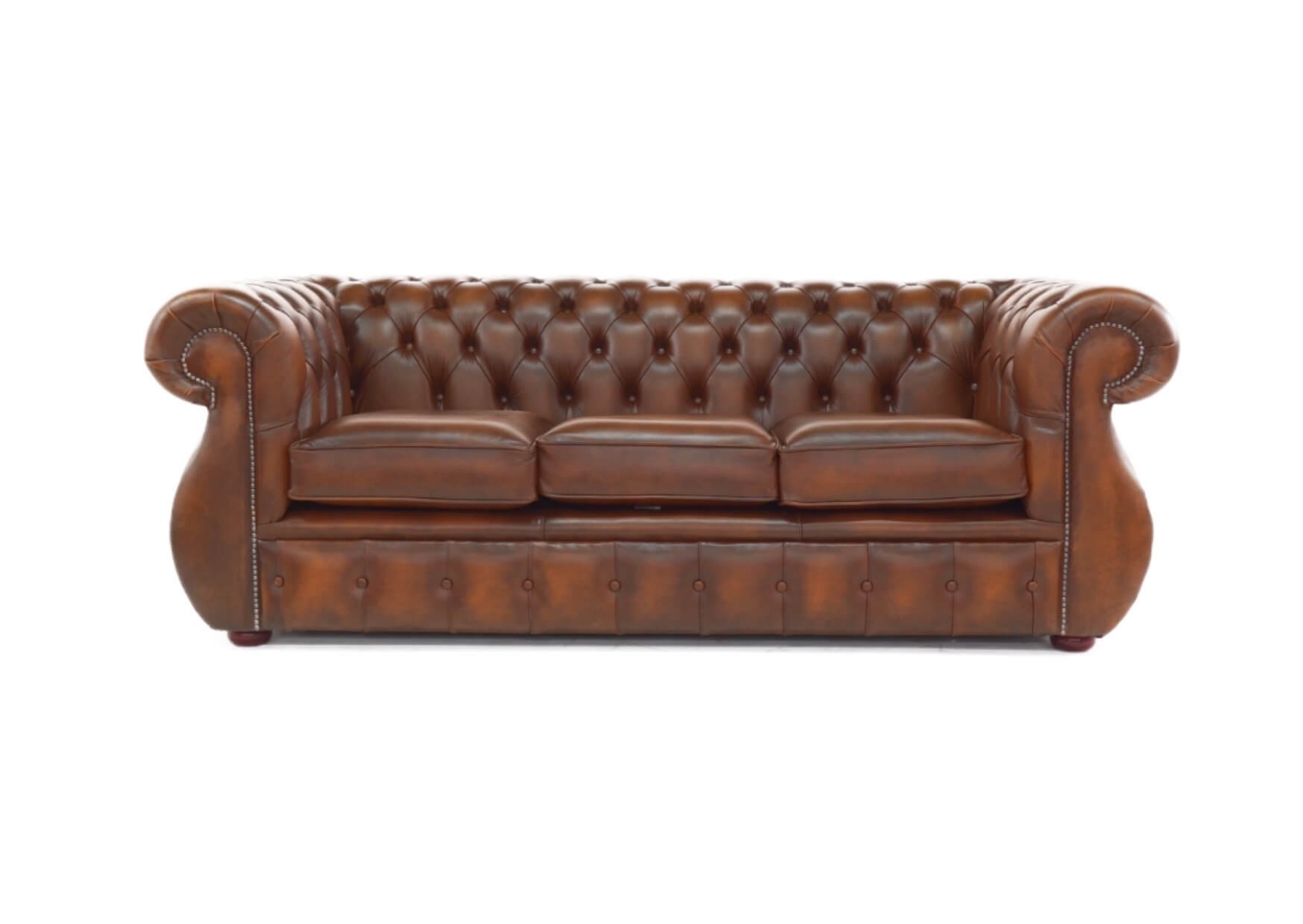 Product photograph of Chesterfield 3 Seater Antique Tan Real Leather Sofa Bespoke In Kimberley Style from Chesterfield Sofas.
