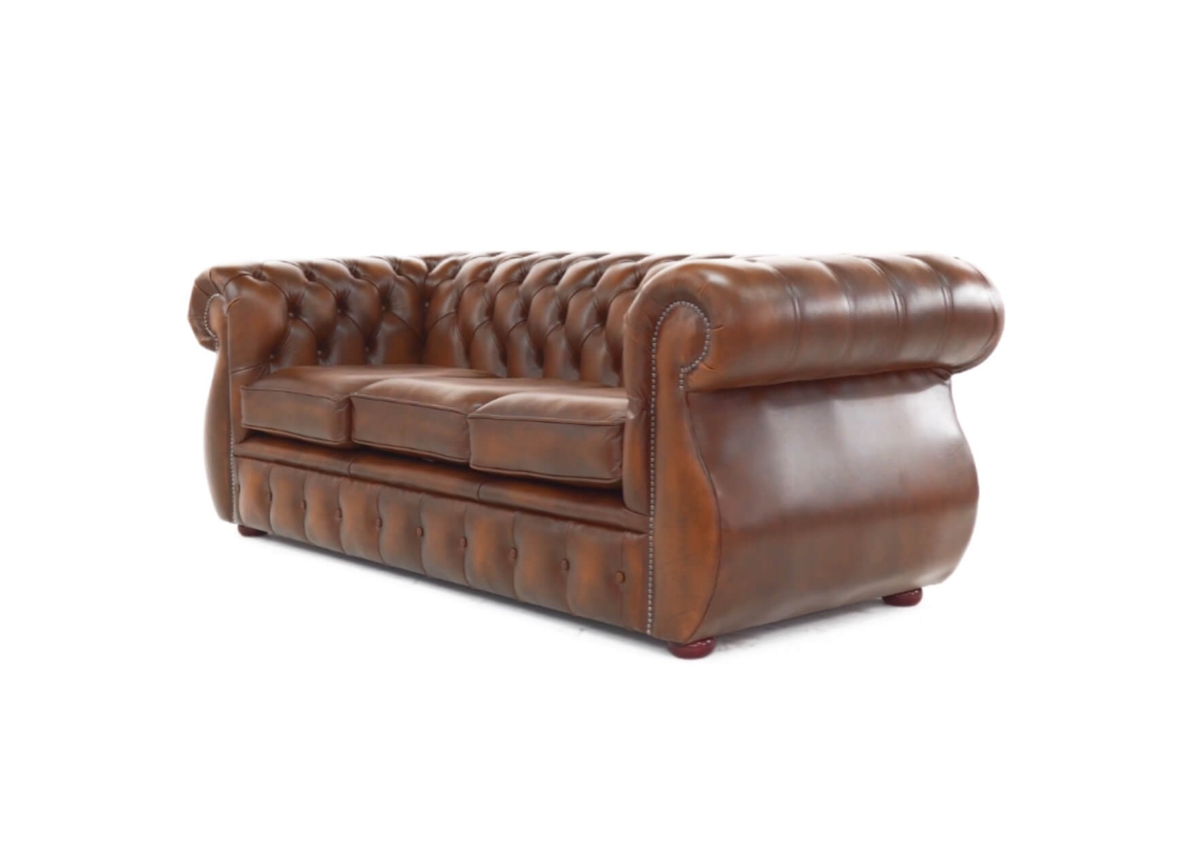 Product photograph of Chesterfield 3 Seater Antique Tan Real Leather Sofa Bespoke In Kimberley Style from Chesterfield Sofas.