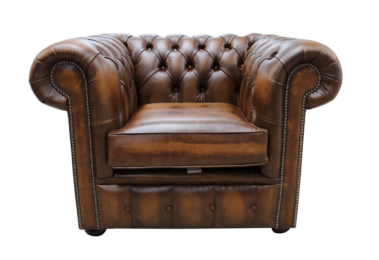 Product photograph of Chesterfield Low Back Club Armchair Antique Tan Real Leather In Classic Style from Chesterfield Sofas