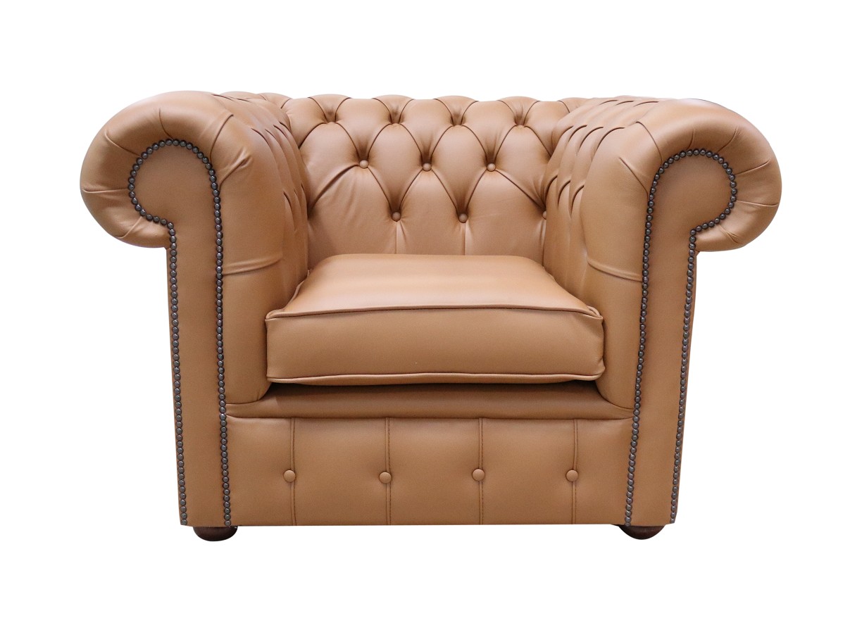 Product photograph of Chesterfield Low Back Club Chair Shelly Saddle Brown Real Leather In Classic Style from Chesterfield Sofas