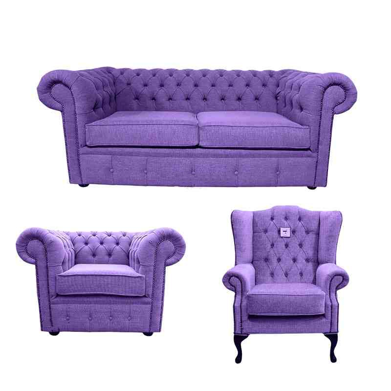Product photograph of Chesterfield Original 2 Seater Club Chair Mallory Chair Verity Purple Fabric Sofa Suite from Chesterfield Sofas