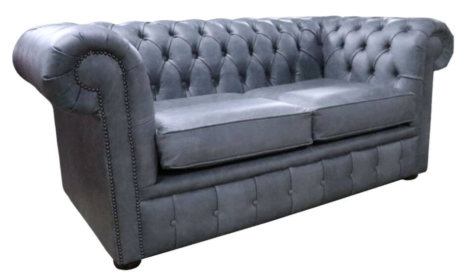 Product photograph of Chesterfield Original 2 Seater Settee Sofa Cracked Wax Ash Grey Real Leather from Chesterfield Sofas.