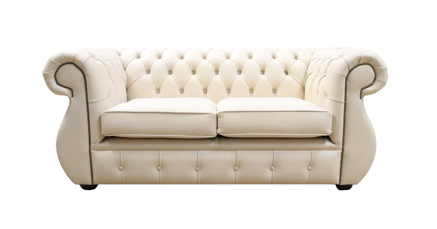 Product photograph of Chesterfield Original 2 1 Seater Sofa Suite Shelly Almond Leather In Kimberley Style from Chesterfield Sofas.
