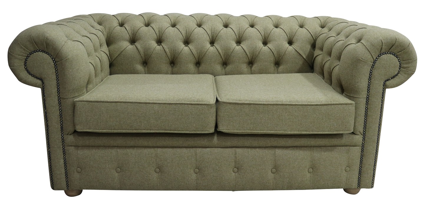 Product photograph of Chesterfield Original Arnold 2 Seater Sofa Glamis Opal Green Tweed Wool In Classic Style from Chesterfield Sofas