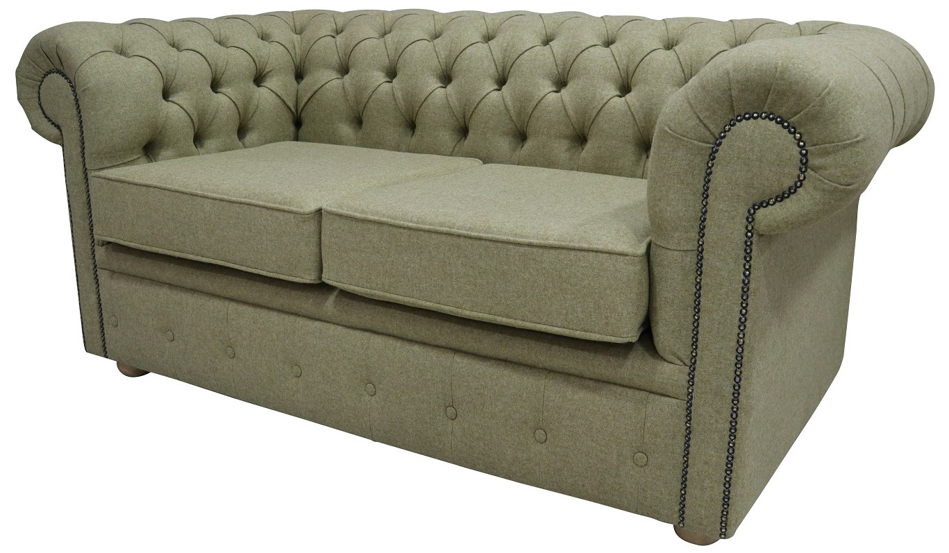Product photograph of Chesterfield Original Arnold 2 Seater Sofa Glamis Opal Green Tweed Wool In Classic Style from Chesterfield Sofas.