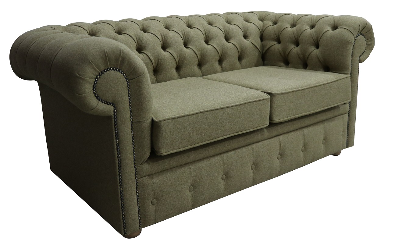 Product photograph of Chesterfield Original Arnold 2 Seater Sofa Glamis Opal Green Tweed Wool In Classic Style from Chesterfield Sofas.