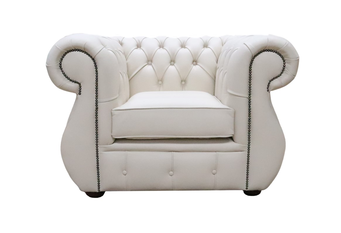 Product photograph of Chesterfield Original Club Chair Shelly Almond Real Leather In Kimberley Style from Chesterfield Sofas