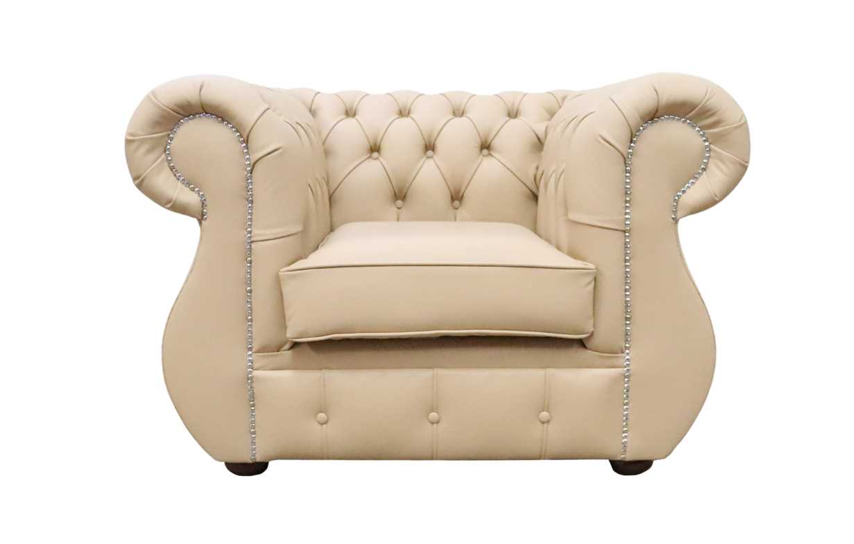 Product photograph of Chesterfield Original Club Chair Shelly Stone Leather In Kimberley Style from Chesterfield Sofas