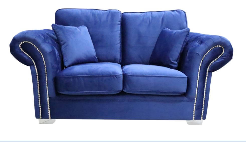Product photograph of Chesterfield Original Oliver 2 Seater Sofa Malta Navy Blue Velvet In Stock from Chesterfield Sofas