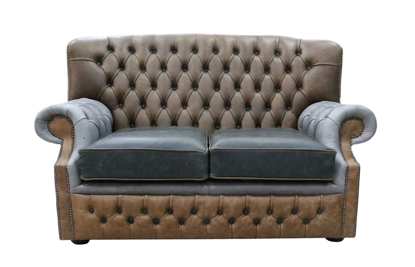 Product photograph of Chesterfield Original Patchwork 2 Seater Sofa Vintage Cracked Wax Leather In Monks Style from Chesterfield Sofas