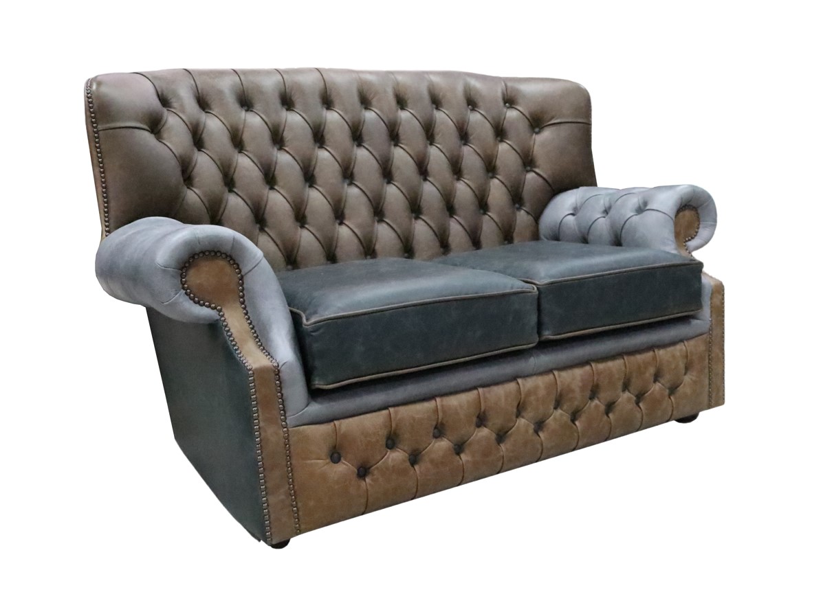 Product photograph of Chesterfield Original Patchwork 2 Seater Sofa Vintage Cracked Wax Leather In Monks Style from Chesterfield Sofas.