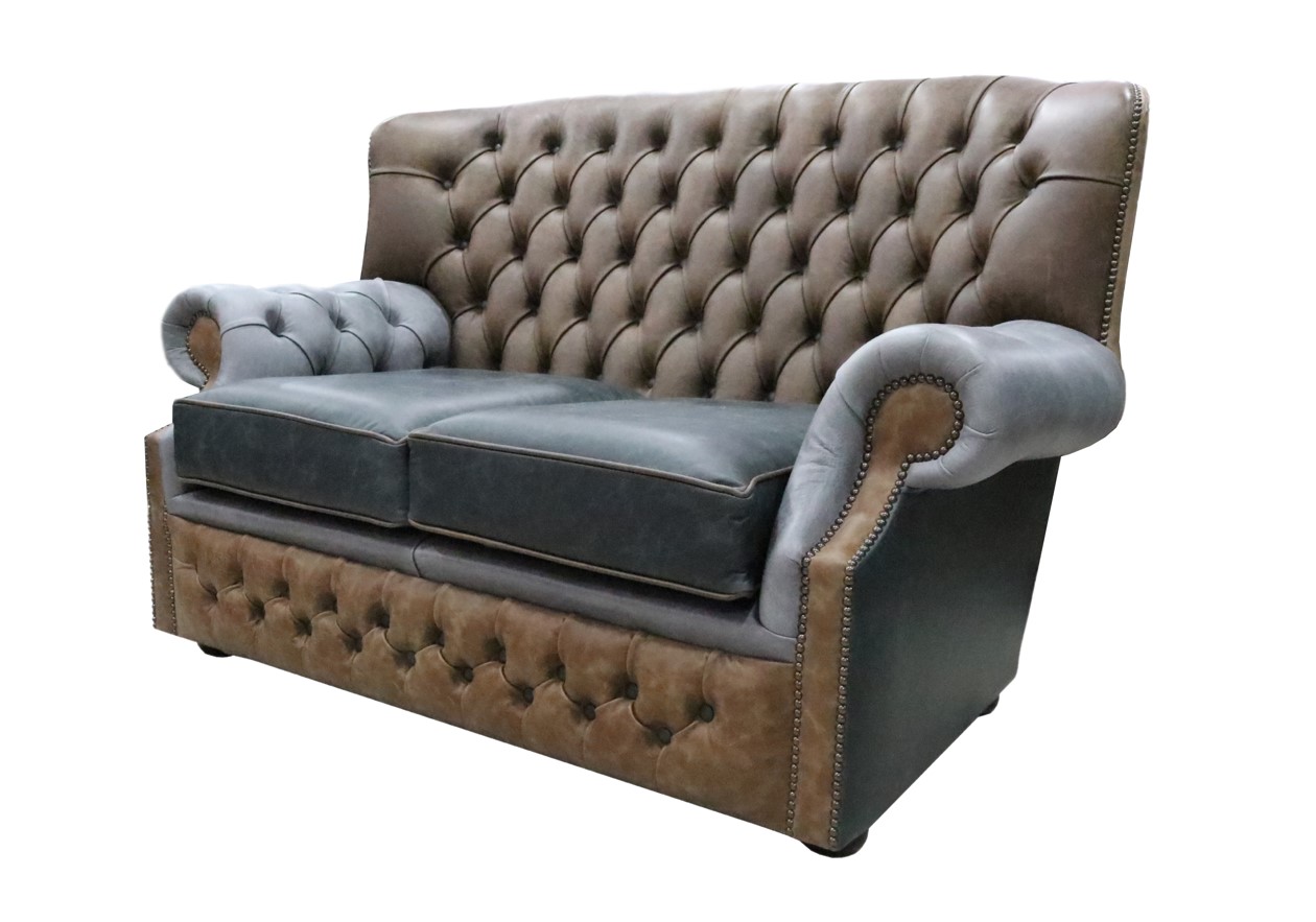 Product photograph of Chesterfield Original Patchwork 2 Seater Sofa Vintage Cracked Wax Leather In Monks Style from Chesterfield Sofas.