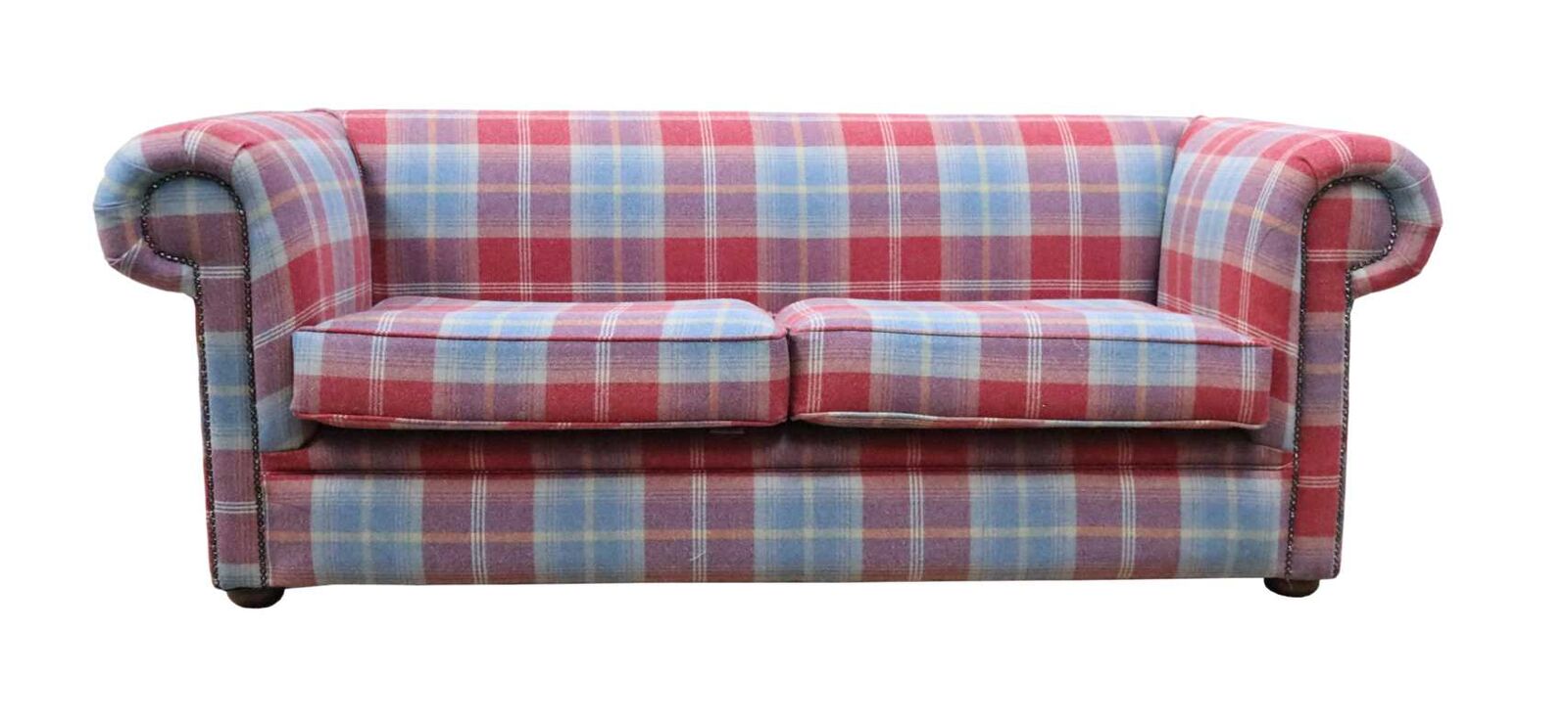Product photograph of Chesterfield Original Tartan 1930 039 S 3 Seater Sofa Balmoral Ruby Fabric In Classic Style from Chesterfield Sofas