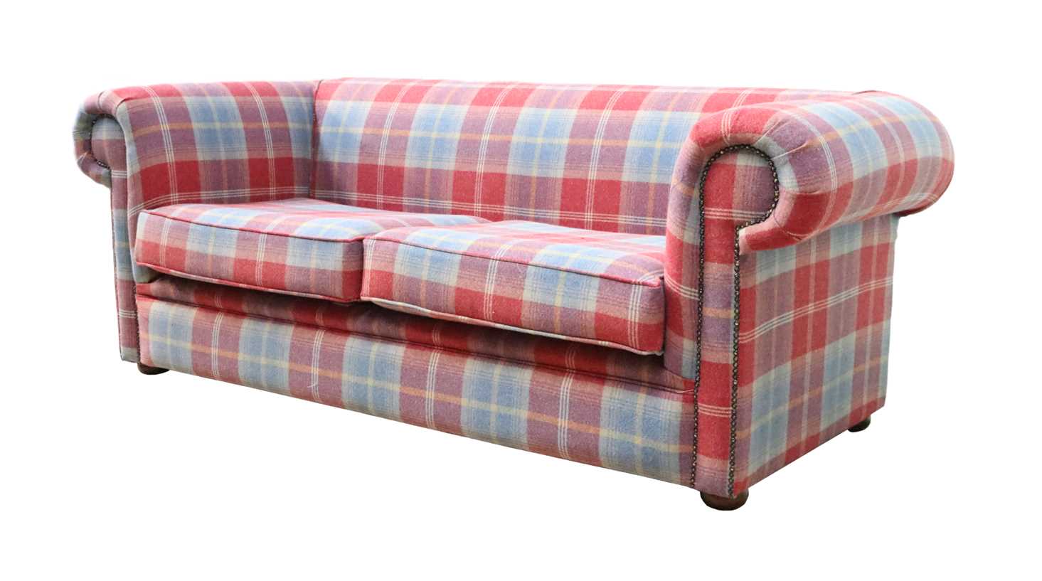 Product photograph of Chesterfield Original Tartan 1930 039 S 3 Seater Sofa Balmoral Ruby Fabric In Classic Style from Chesterfield Sofas.