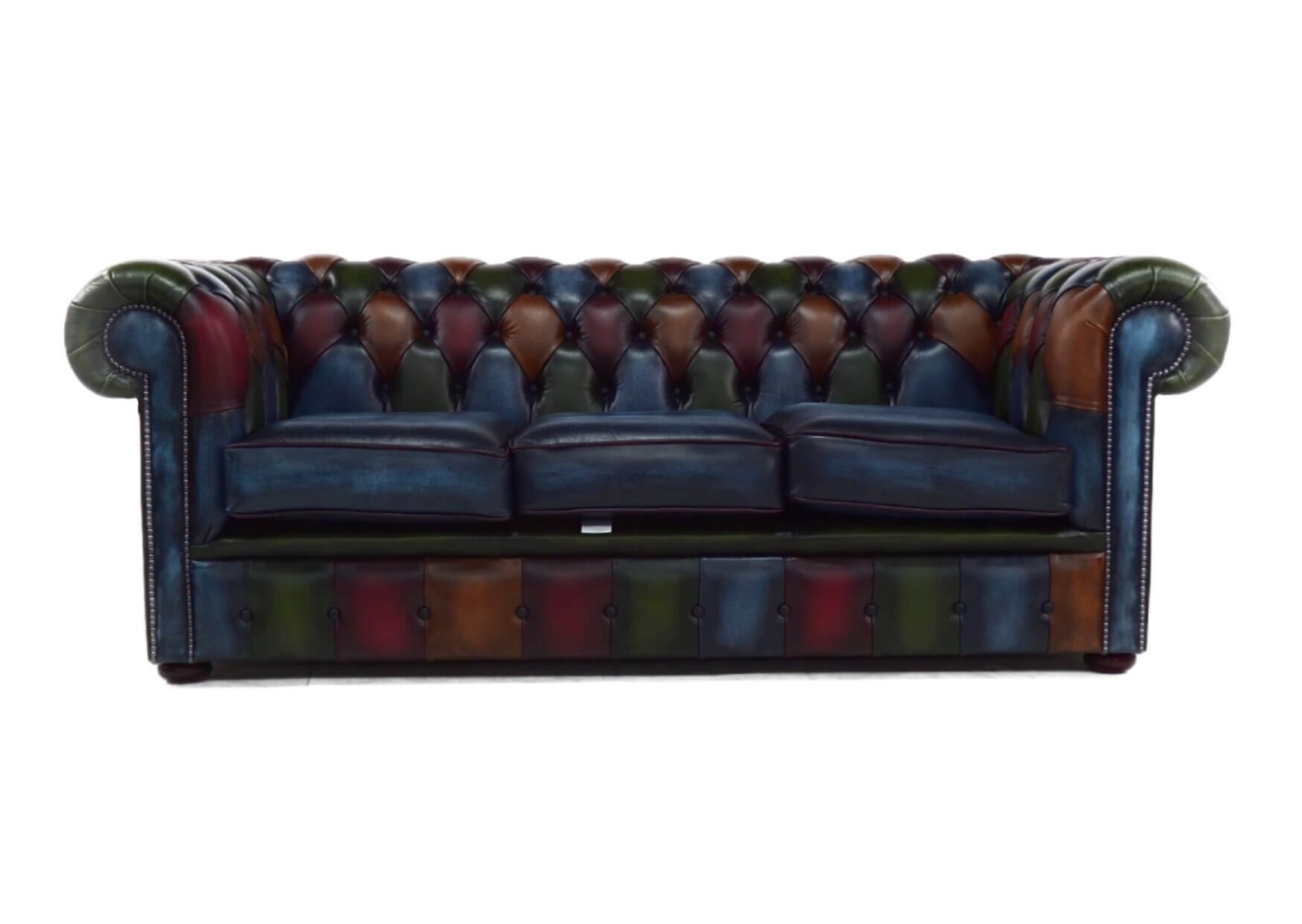 Product photograph of Chesterfield Handmade Patchwork 3 Seater Sofa Antique Real Leather In Classic Style from Chesterfield Sofas