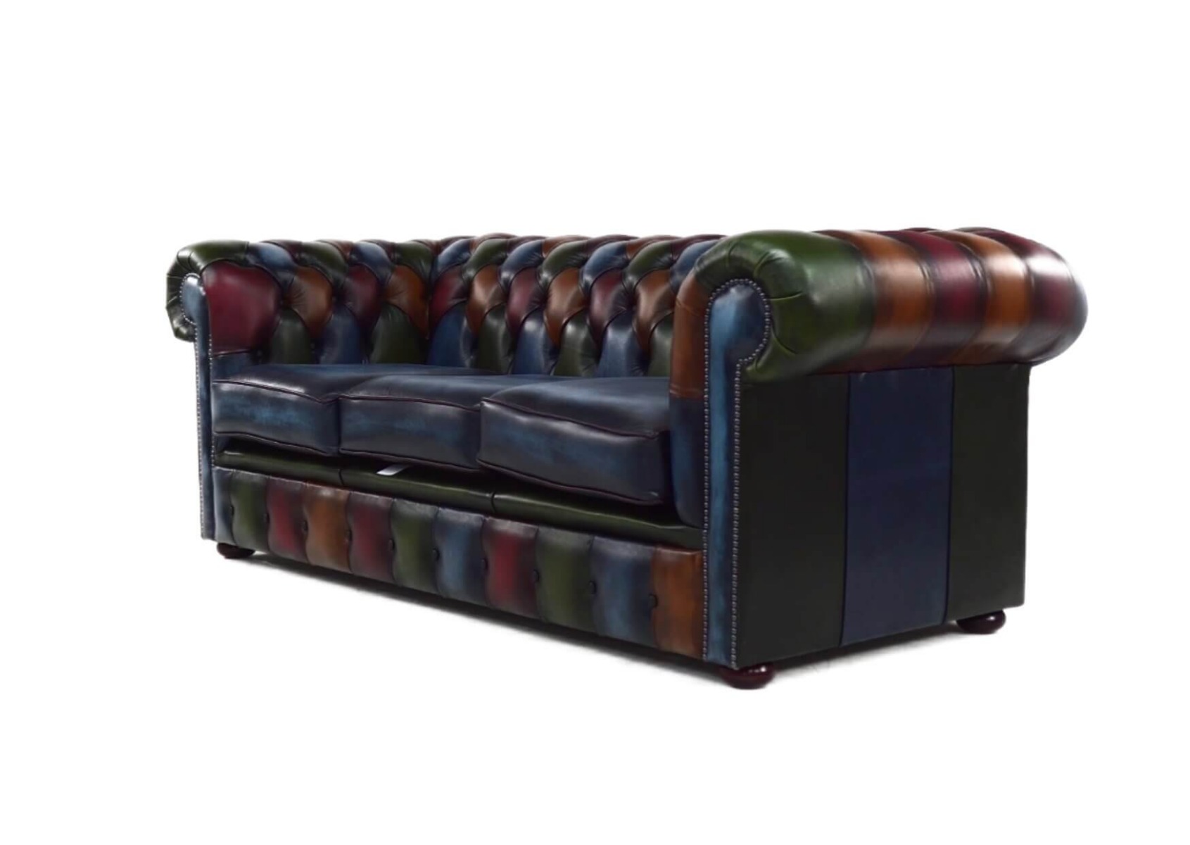 Product photograph of Chesterfield Handmade Patchwork 3 Seater Sofa Antique Real Leather In Classic Style from Chesterfield Sofas.