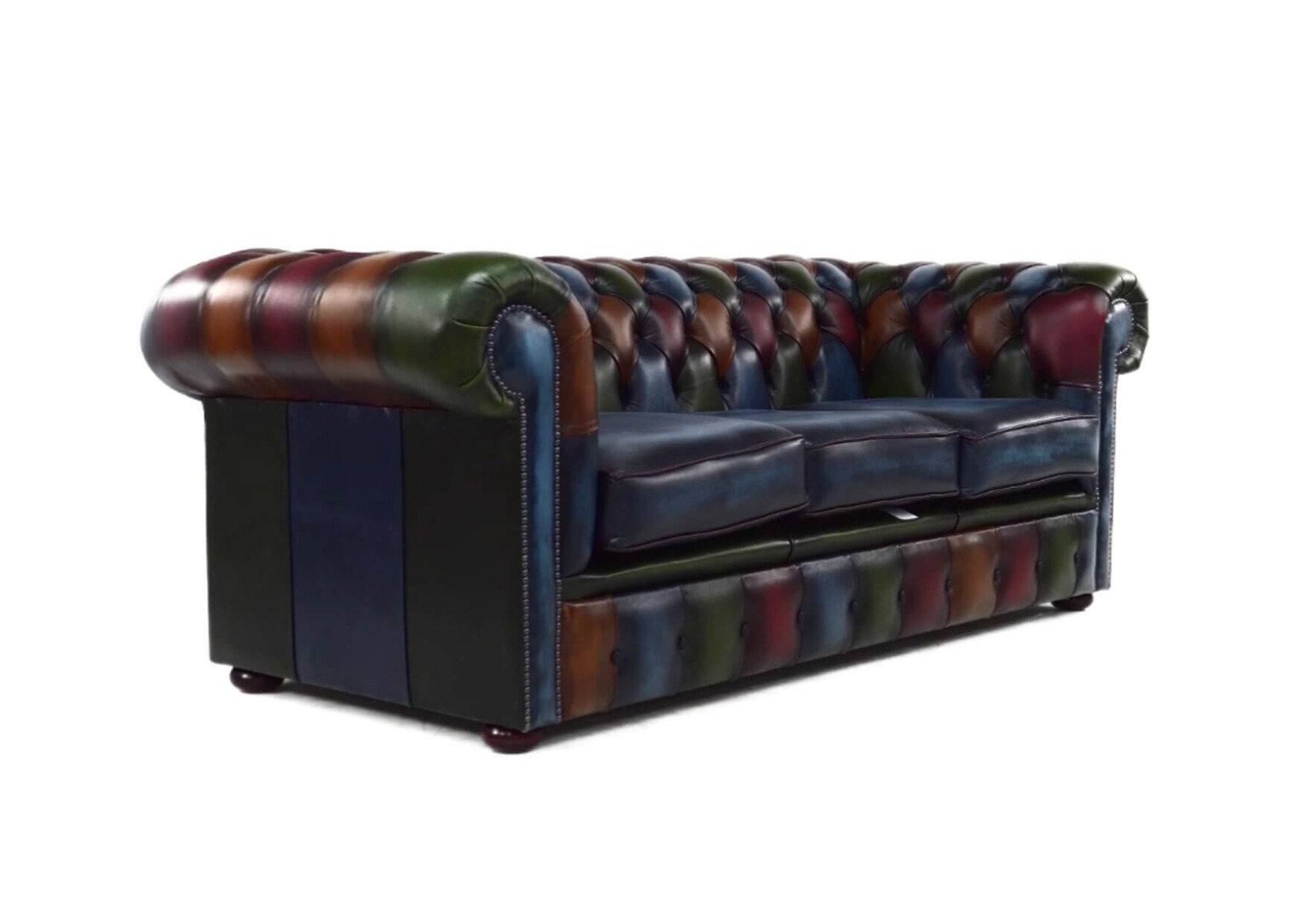 Product photograph of Chesterfield Handmade Patchwork 3 Seater Sofa Antique Real Leather In Classic Style from Chesterfield Sofas.