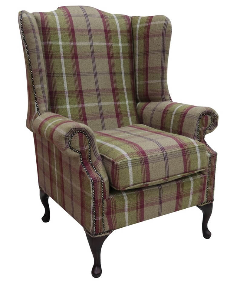 Product photograph of Chesterfield Prince 039 S Mallory High Back Chair Balmoral Heather Check P Amp S Fabric from Chesterfield Sofas