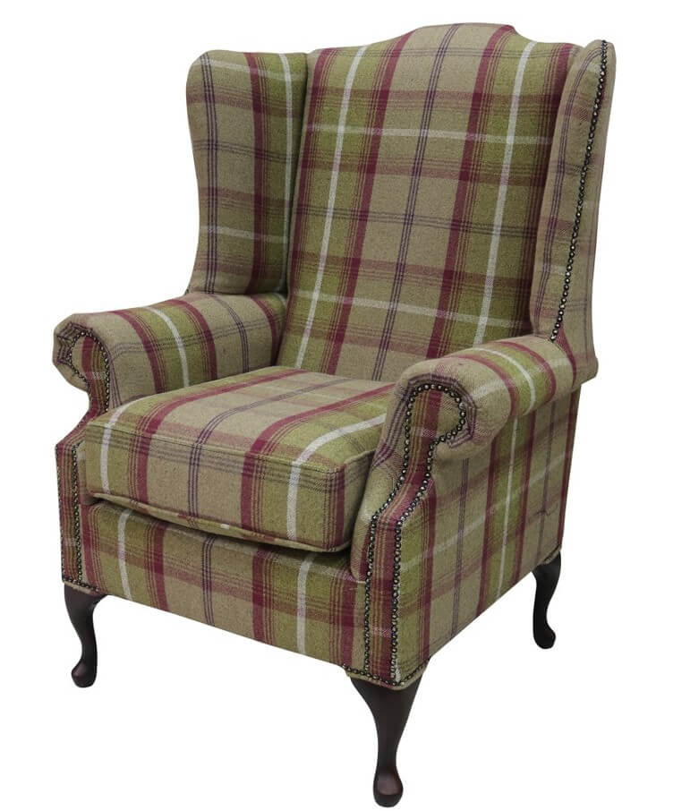 Product photograph of Chesterfield Prince 039 S Mallory High Back Chair Balmoral Heather Check P Amp S Fabric from Chesterfield Sofas.