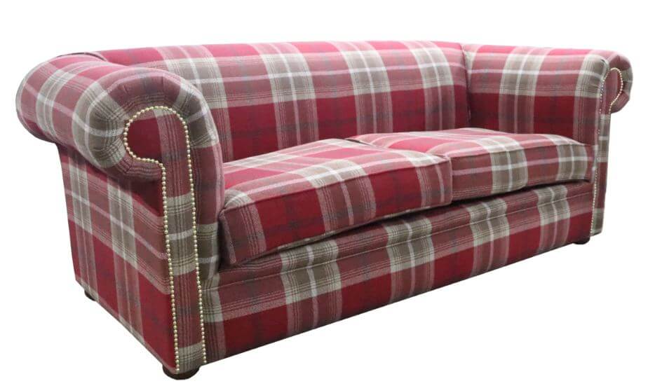 Product photograph of Chesterfield Tartan 1930 039 S 3 Seater Sofa Balmoral Red Fabric In Classic Style from Chesterfield Sofas