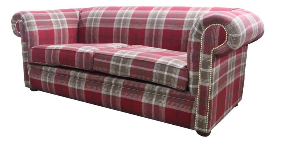 Product photograph of Chesterfield Tartan 1930 039 S 3 Seater Sofa Balmoral Red Fabric In Classic Style from Chesterfield Sofas.
