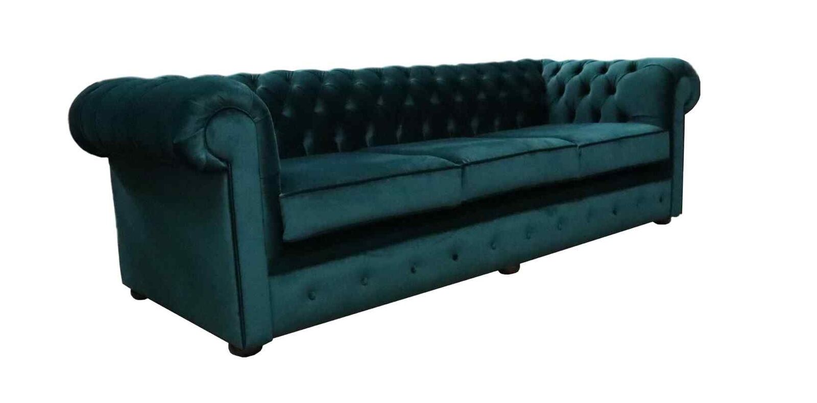 Product photograph of Chesterfield Thomas 5 Seater Sofa Settee Amalfi Forest Green Velvet Fabric In Classic Style from Chesterfield Sofas.