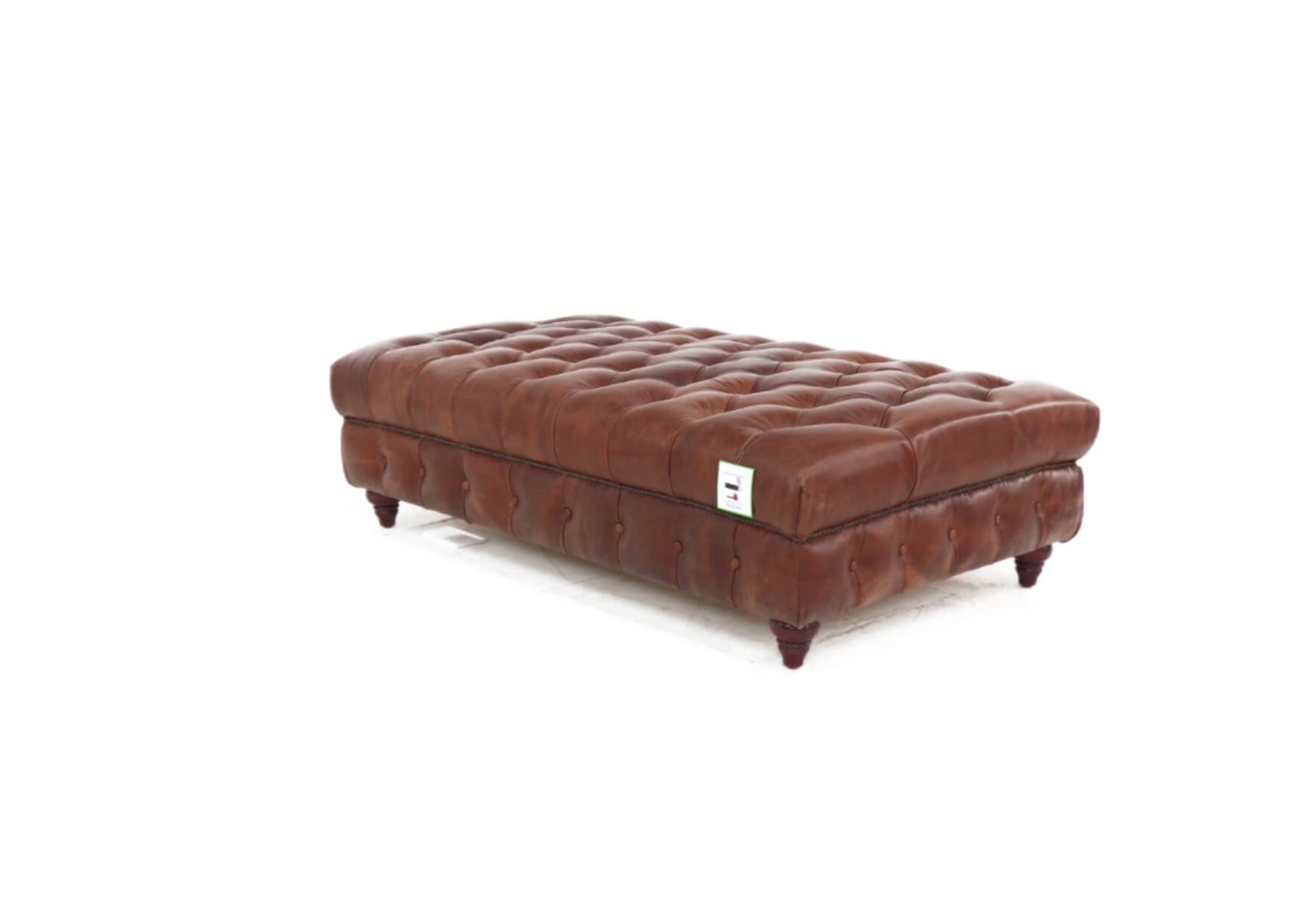 Product photograph of Vintage Chesterfield Ottoman Large Footstool Brown Distressed Real Leather from Chesterfield Sofas.