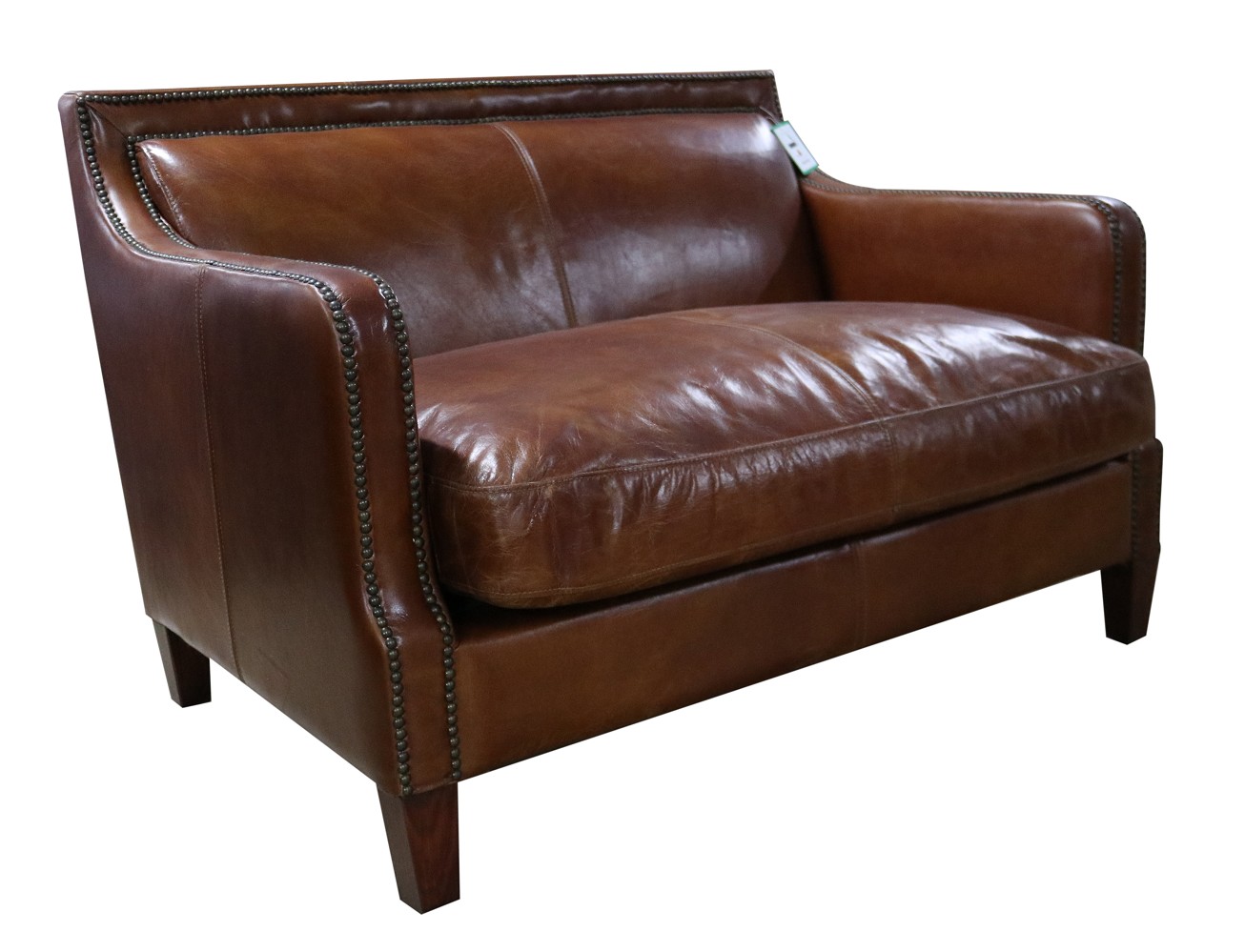 Product photograph of Chichester Handmade 2 Seater Stud Sofa Vintage Tan Distressed Real Leather from Chesterfield Sofas.